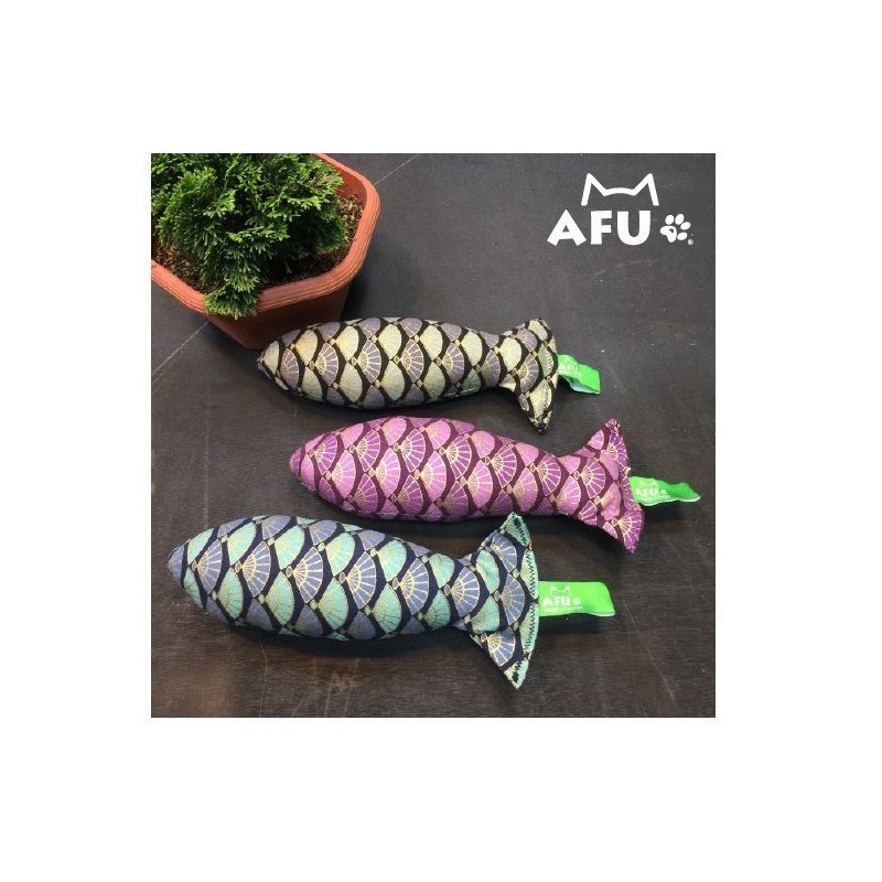 【A-226】AFU 日式黃金魚 貓草包 貓草玩具 貓玩具 阿富 2隻入 (紅利78000點)